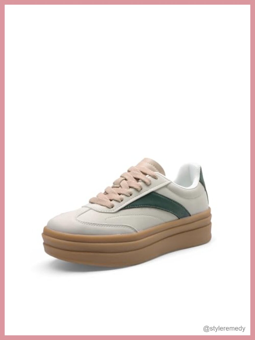 Vintage Patchwork Vegan Leather Faux Suede Platform Lace-Up Sneakers Women's